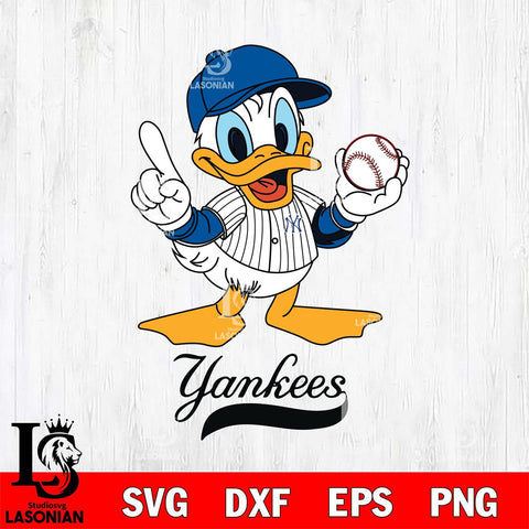New York Yankees Donald Duck number one Baseball Svg Eps Dxf Png File,MLB File Cut ,Baseball Digital Download , Instant Download, Svg Files