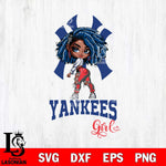 New York Yankees Fan Girl Svg Eps Dxf Png File, Digital Download, Instant Download