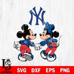 New York Yankees Fan Minnie And Mickey Love Svg Eps Dxf Png File, Digital Download, Instant Download
