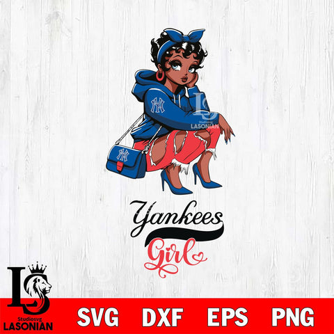 New York Yankees Fashion Black Fan Girl Betty Boop