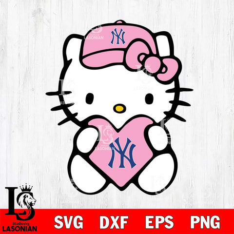 New York Yankees Hello Kitty Pink Baseball 4 Svg Eps Dxf Png File, MLB svg, Digital Download, Instant Download