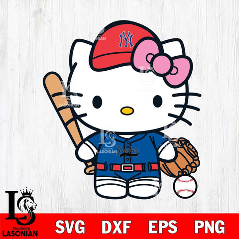 New York Yankees Hello Kitty Pink Bow Baseball Svg Eps Dxf Png File,MLB File Cut,Digital Download,Instant Download,Svg Files