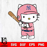 New York Yankees Hello Kitty Player SVG DXF EPS PNG FILE, MLB File Cut,Hello Kitty Digital Download,Instant Download, Silhouette