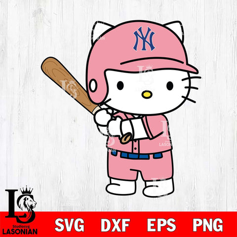New York Yankees Hello Kitty Player SVG DXF EPS PNG FILE, MLB File Cut,Hello Kitty Digital Download,Instant Download, Silhouette