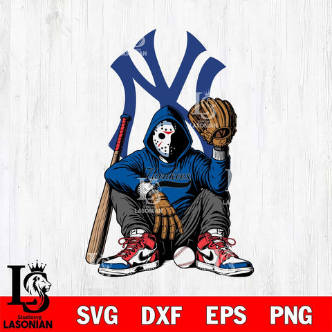 New York Yankees MLB Jason Voorhees Halloween SVG Svg Eps Dxf Png File, Digital Download, Instant Download