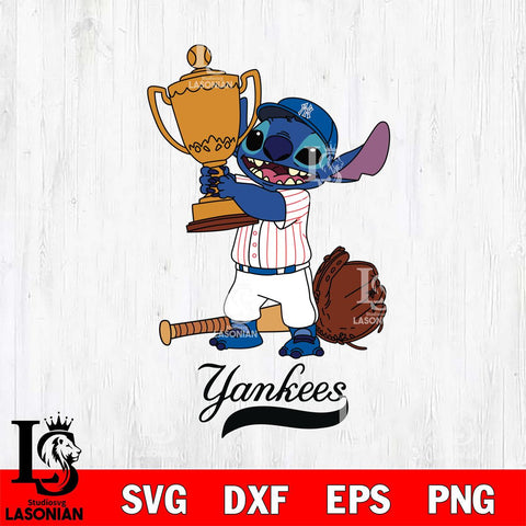 New York Yankees Stitch Baseball Champion SVG DXF EPS PNG FILE, MLB File Cut, Digital Download,Instant Download, Silhouette, Stitch Cricut