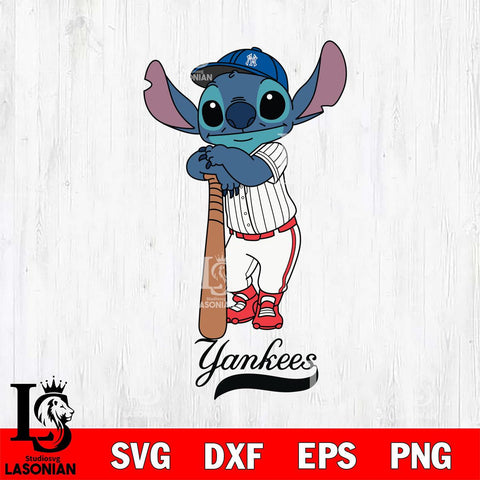 New York Yankees Stitch Baseball bat SVG DXF EPS PNG FILE, MLB File Cut, Digital Download,Instant Download, Silhouette, Stitch Cricut