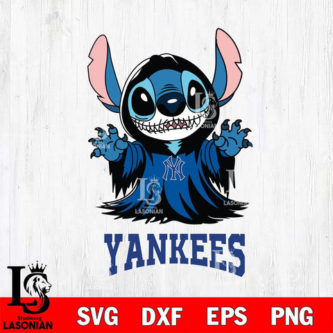 New York Yankees Stitch Ghost Svg Eps Dxf Png File, MLB svg, Digital Download, Instant Download