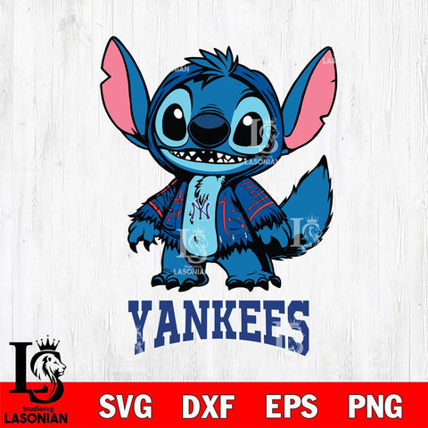 New York Yankees Stitch Halloween Svg Eps Dxf Png File, MLB svg, Digital Download, Instant Download