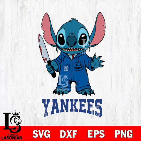 New York Yankees Stitch Horror 2 Svg Eps Dxf Png File, MLB svg, Digital Download, Instant Download
