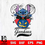 New York Yankees Stitch Horror Halloween Svg Eps Dxf Png File, Digital Download, Instant Download