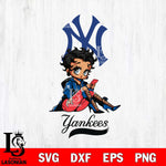 New York Yankees Style Black Fan Girl Betty Boop
