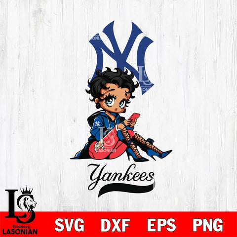New York Yankees Style Black Fan Girl Betty Boop