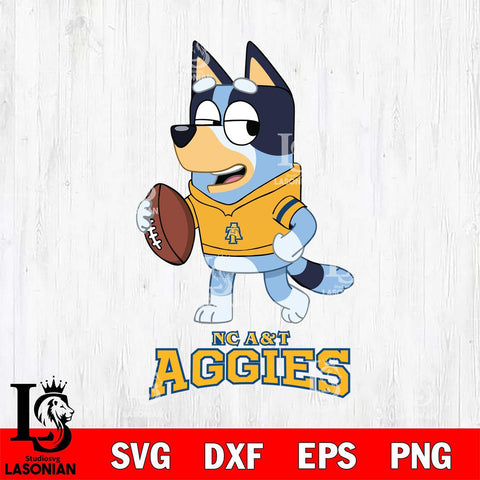 North Carolina A&T Bluey Football Sport Svg Eps Dxf Png File, Digital Download ,Instant Download, Cricut File