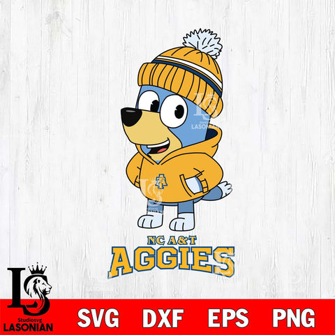 North Carolina A&T Bluey Hoodie Sport Svg Eps Dxf Png File, Digital Download ,Instant Download, Cricut File