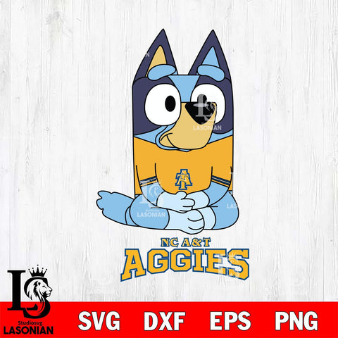North Carolina A&T Bluey Styles Football Svg Eps Dxf Png File,NCAA Svg Files,Bluey svg ,Digital Download ,Instant Download, Cricut File