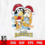 North Carolina A&T Christmas Bluey Family Sport Cut Files,Bluey Cricut,Christmas Svg , Bluey svg , Digital Download, dxf eps png pdf file