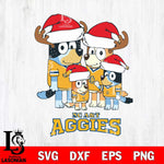 North Carolina A&T Christmas Bluey Santa Family Cut Files,Bluey Cricut,Christmas Svg , Bluey svg , Digital Download, dxf eps png pdf file