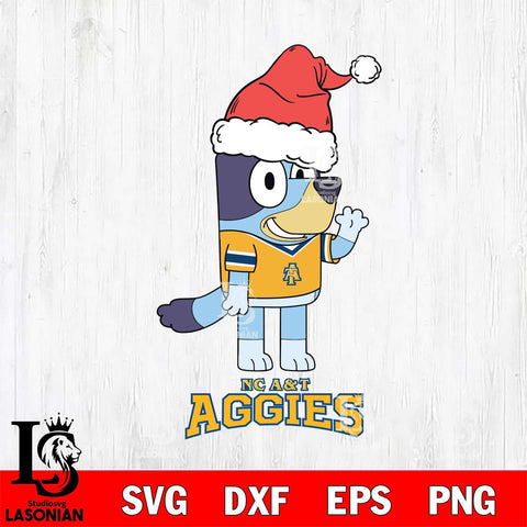 North Carolina A&T Christmas Bluey Say Hi Cut Files,Bluey Cricut,Christmas Svg , Bluey svg , Digital Download, dxf eps png pdf file