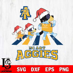 North Carolina A&T Christmas Family Bluey Walking Cut Files,Bluey Cricut,Christmas Svg , Bluey svg , Digital Download, dxf eps png pdf file