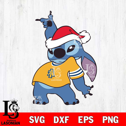 North Carolina A&T Disney Lilo & Stitch Christmas Svg Eps Dxf Png File, Digital Download, Instant Download
