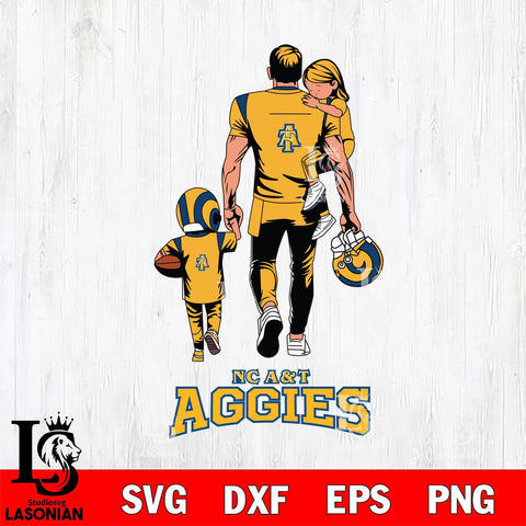 North Carolina A&T Father And Son Football SVG DXF EPS PNG FILE,NCAA SVG, Father day Digital Download,Instant Download, Silhouette