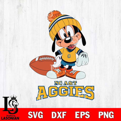 North Carolina A&T Goofy Football SVG DXF EPS PNG FILE,NCAA svg ,Football Digital Download,Instant Download, Silhouette