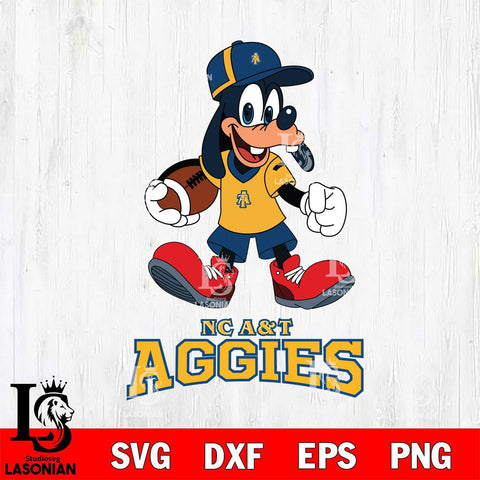 North Carolina A&T Goofy Football Player SVG DXF EPS PNG FILE,NCAA svg ,Football Digital Download,Instant Download, Silhouette