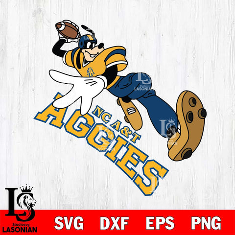 North Carolina A&T Goofy rugby player SVG DXF EPS PNG FILE,NCAA svg ,Football Digital Download,Instant Download, Silhouette
