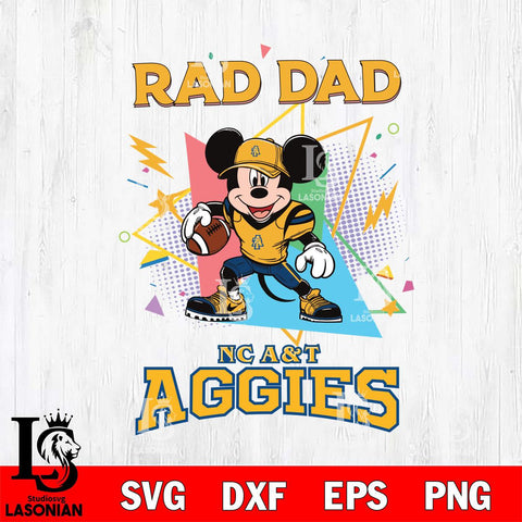 North Carolina A&T Mickey Mouse Sport Rad Dad SVG DXF EPS PNG FILE, NCAA File Cut,Digital Download,Instant Download