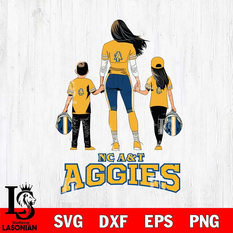 North Carolina A&T Mother and son Rugby SVG DXF EPS PNG FILE,NCAA SVG, Father day Digital Download,Instant Download, Silhouette