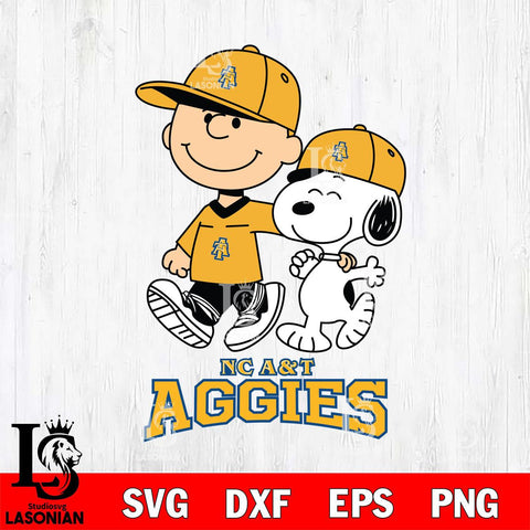 North Carolina A&T Peanuts Snoopy Friends SVG DXF EPS PNG FILE,Snoopy File Cut, NCAA Digital Download,Instant Download,Christmas Silhouette