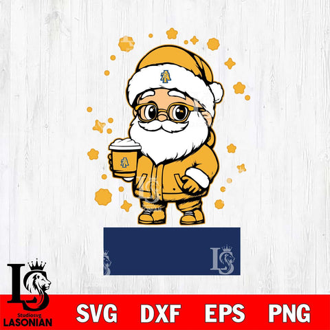 North Carolina A&T Santa Claus Coffe Svg dxf eps png pdf file,NCAA svg,Digital Download,Cricut file