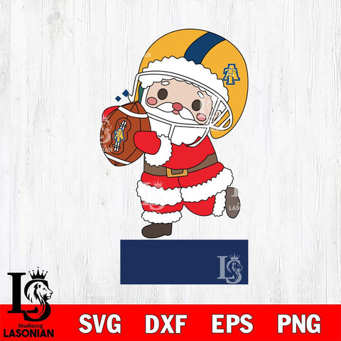 North Carolina A&T Santa Claus Cute Svg dxf eps png pdf file,NCAA svg,Digital Download,Cricut file