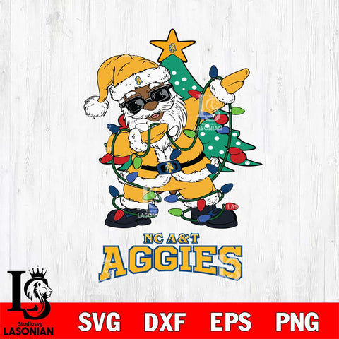 North Carolina A&T Santa Claus Ugly Christmas Svg dxf eps png pdf file,NCAA svg,Digital Download,Cricut file