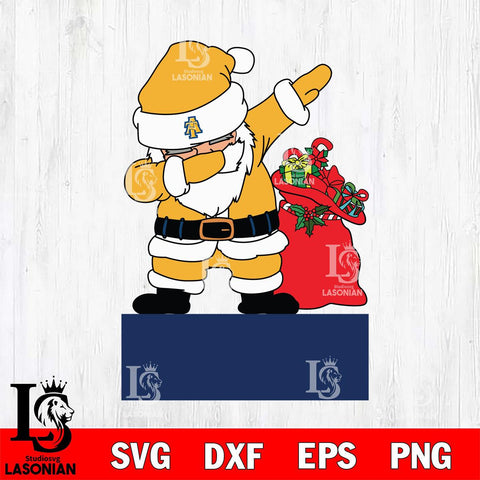 North Carolina A&T Santa Dabbing Christmas Svg dxf eps png pdf file,NCAA svg,Digital Download,Cricut file