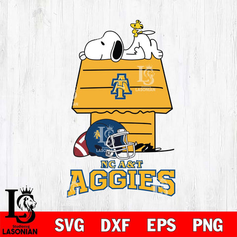 North Carolina A&T Snoopy Chill Football SVG DXF EPS PNG FILE,Snoopy File Cut, NCAA Digital Download,Instant Download,Christmas Silhouette