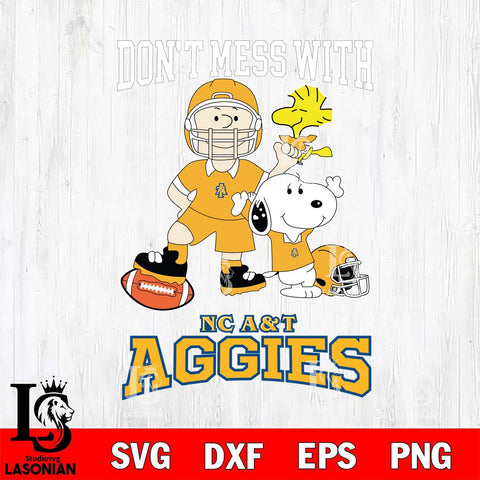 North Carolina A&T Snoopy Dont mess with SVG DXF EPS PNG FILE,Snoopy File Cut, NCAA Digital Download,Instant Download,Christmas Silhouette