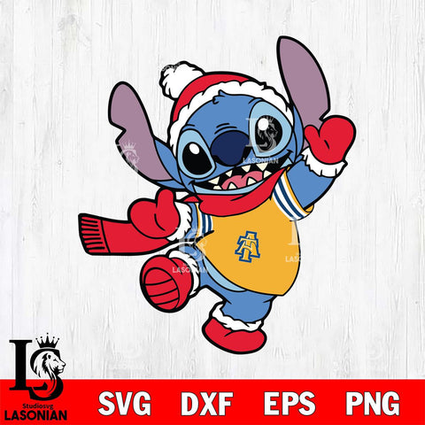 North Carolina A&T Stitch Disney Christmas Svg Eps Dxf Png File, Digital Download, Instant Download