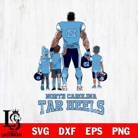 North Carolina Tar Heels 4 Father and son Rugby SVG DXF EPS PNG FILE,NCAA SVG, Father day Digital Download,Instant Download, Silhouette