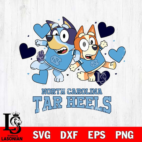 North Carolina Tar Heels Bluey & Bingo 10 Svg Eps Dxf Png File, NCAA svg, Digital Download, Instant Download
