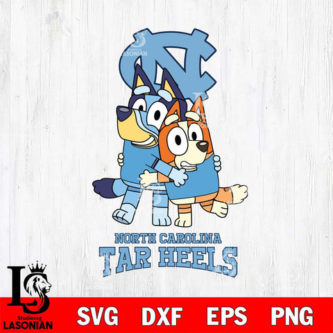 North Carolina Tar Heels Bluey & Bingo 3 Svg Eps Dxf Png File, NCAA svg, Digital Download, Instant Download