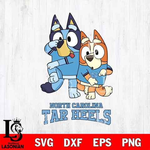 North Carolina Tar Heels Bluey & Bingo Svg Eps Dxf Png File, NCAA svg, Digital Download, Instant Download
