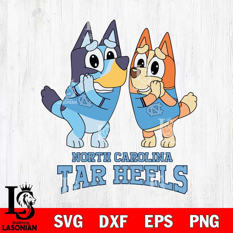 North Carolina Tar Heels Bluey & Bingo 5 Svg Eps Dxf Png File, NCAA svg, Digital Download, Instant Download