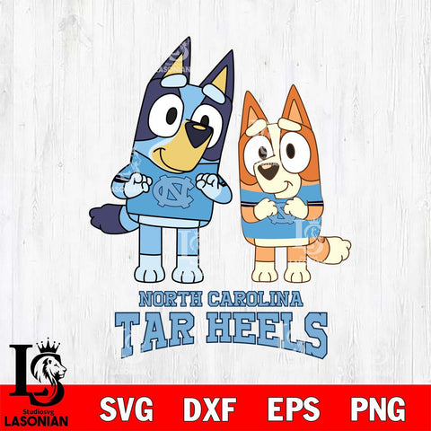 North Carolina Tar Heels Bluey & Bingo 6 Svg Eps Dxf Png File, NCAA svg, Digital Download, Instant Download
