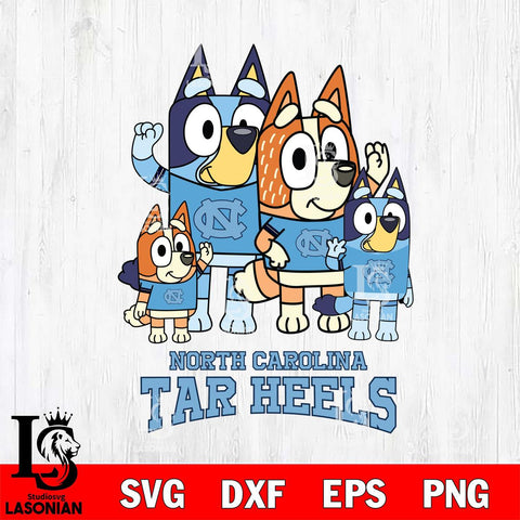 North Carolina Tar Heels Bluey & Bingo 7 Svg Eps Dxf Png File, NCAA svg, Digital Download, Instant Download