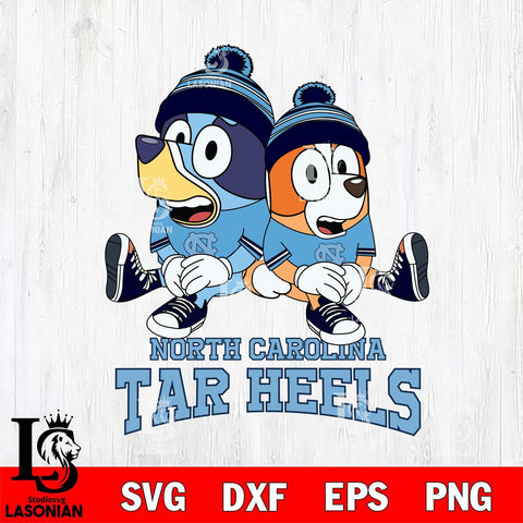 North Carolina Tar Heels Bluey & Bingo 8 Svg Eps Dxf Png File, NCAA svg, Digital Download, Instant Download