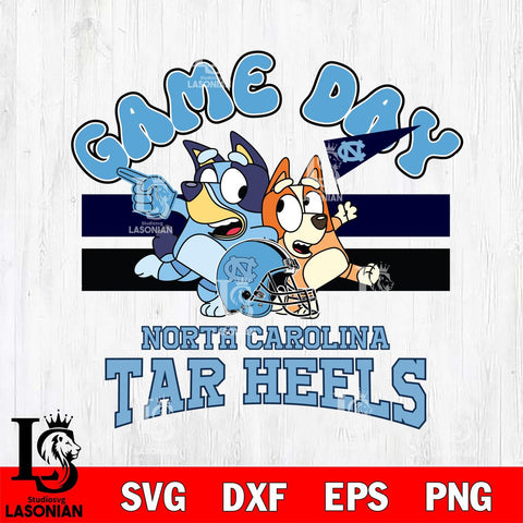 North Carolina Tar Heels Bluey & Bingo 9 Svg Eps Dxf Png File, NCAA svg, Digital Download, Instant Download
