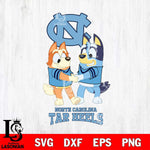 North Carolina Tar Heels Bluey Chilli Dance Svg Eps Dxf Png File, Digital Download, Instant Download
