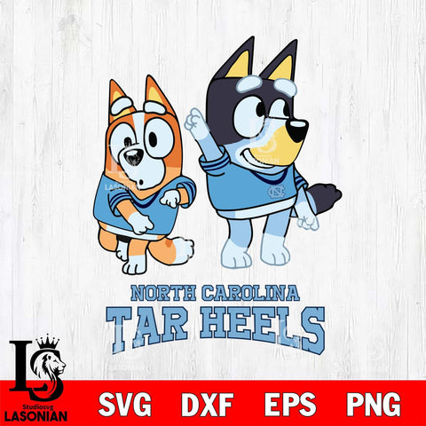 North Carolina Tar Heels Bluey Chilli Mode Dance Svg Eps Dxf Png File, Digital Download, Instant Download